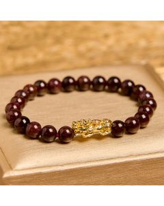 Buddha Stones Natural Garnet Beads PiXiu Protection Bracelet - Garnet(Wrist Circumference 14-16cm)