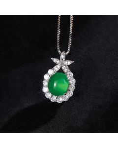 Buddha Stones Natural Green Chalcedony Pink Chalcedony Flower Courage Necklace - Pink Chalcedony(Forgiveness♥Optimism)