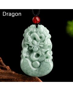 Buddha Stones Natural Green Jade 12 Chinese Zodiac Luck Prosperity Necklace Pendant - Ox