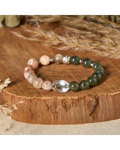 Buddha Stones Natural Green Rutilated Quartz Super Seven Crystal Wealth Bracelet - Green Rutilated Quartz(Wrist Circumference: 14-16cm)