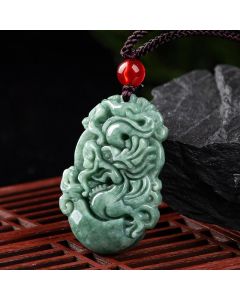Buddha Stones Natural Jade 12 Chinese Zodiac Prosperity Necklace Pendant - Pig