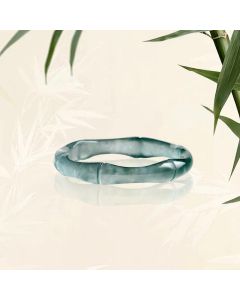 Buddha Stones Natural Jade Bamboo Prosperity Abundance Ring - 20mm