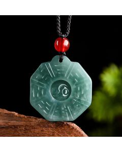 Buddha Stones Natural Jade FengShui Bagua Yin Yang Prosperity Necklace Pendant - Jade(Prosperity♥Abundance)