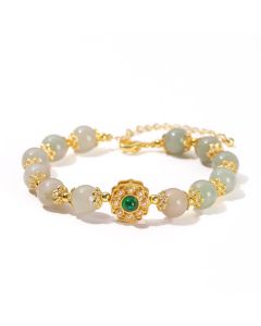 Buddha Stones Natural Jade Prosperity Bead Chain Bracelet - Jade(Prosperity♥Abundance)