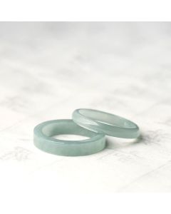 Buddha Stones Natural Jade Prosperity Luck Ring - Square / 21mm