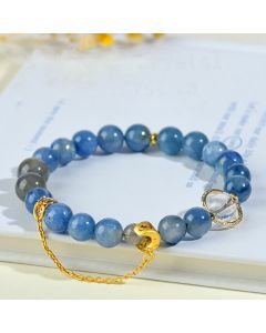 Buddha Stones Natural Kyanite Labradorite White Crystal Crescent Moon Communication Bracelet - Kyanite(Wrist Circumference: 14-16cm)