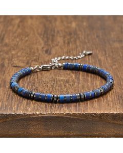Buddha Stones Natural Lapis Lazuli Amethyst Frosted Stone Protective Bead Bracelet - Frosted Stone(Wrist Circumference: 15-18cm)