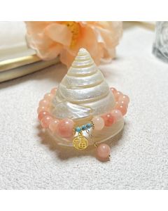 Buddha Stones Natural Orange Stone Turquoise Fu Character Charm Luck Fortune Bracelet - Natural Stone(Wrist Circumference 14-18cm)