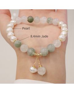 Buddha Stones Natural Pearl Jade Healing Sincerity Bracelet - Pearl Jade