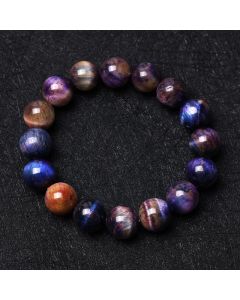 Buddha Stones Natural Purple Tiger Eye Protection Strength Bracelet - 14mm