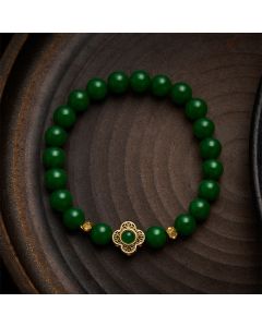 Buddha Stones Natural Quartzite Jade Beads Protection Bracelet - Quartzite Jade(Wrist Circumference: 5.9–6.3 in / 15–16 cm)