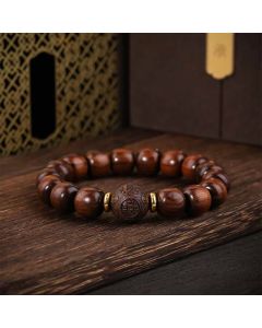 Buddha Stones Natural Rosewood Compassion Bracelet - Rosewood(Wrist Circumference: 15-17cm)