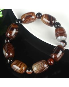 Buddha Stones Natural Sardonyx Courage Happiness Bracelet - Sardonyx(Calm♥Happiness)(Wrist Circumference 14-18cm)