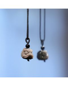 Buddha Stones Natural Silver Sheen Obsidian Dancing Lion Protection Necklace Pendant - Silver Sheen Obsidian(Communication♥Soothing)