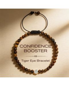 Buddha Stones Natural Small Tiger Eye Beads Love Heart Power String Bracelet - 4mm Tiger's Eye(Wrist Circumference:17-28cm)