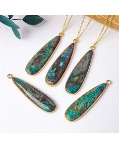 Buddha Stones Natural Stone Sea Sediment Jasper Agate Teardrop Shape Protection Necklace Pendant - Natural Sea Sediment Jasper(Color Shape and Size May vary)