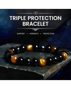 Buddha Stones Natural Tiger's Eye Obsidian Hematite Positive Powerful Bracelet - Blue Tiger Eye Obsidian Hematite(Wrist Circumference: 14-18cm)