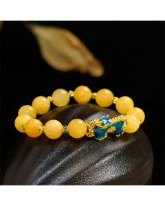 Buddha Stones Natural Topaz Color Change PiXiu Wealth Bracelet - Topaz(Wrist Circumference 14-16cm)