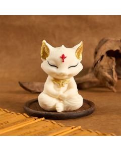 Buddha Stones Nine Tailed Fox Carved Ivory Fruit Blessing Home Decoration - Ivory Fruit White Fox 11*6*6cm