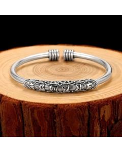Buddha Stones Om Mani Padme Hum Engraved Peace Cuff Bracelet Bangle - Om Mani Padme Hum(Love♥Focus)