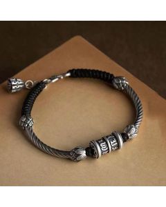 Buddha Stones Om Mani Padme Hum Lotus Peace Braided Bracelet - Om Mani Padme Hum(Love♥Focus)