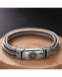 Buddha Stones Om Mani Padme Hum Purity Peace Braid Style Bracelet - 22cm