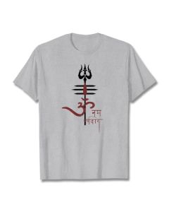 Buddha Stones OM NAMAH SHIVAYA Trident Cotton Tee T-shirt - Bisque / 2XL