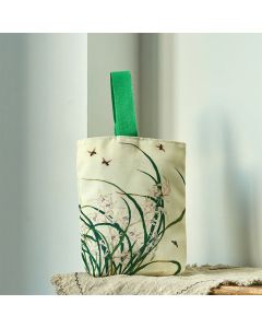 Buddha Stones Orchid Bee Canvas Handbag - Orchid and Bee 15*8*22cm