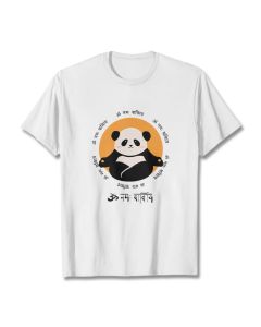 Buddha Stones Panda Sanskrit Namah Shivaya Tee T-shirt - LightGrey / 2XL