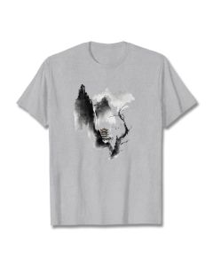 Buddha Stones Pavilion Tree Geese Around The Mountains Pattern Tee T-shirt - LightCyan / 2XL