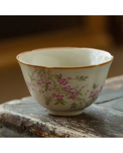 Buddha Stones Peach Blossom Daisy Flower Ceramic Teacup Kung Fu Tea Cups - Daisy Flower 6.6cm*3.7cm*50ml