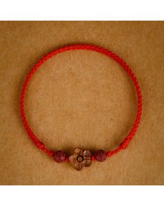 Buddha Stones Peach Wood Small Peach Blossom Cinnabar Wealth String Bracelet Anklet - Dunhuang Color / Anklet(Anklet Circumference 21-24cm)