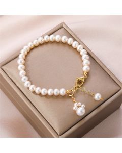 Buddha Stones Pearl Cat Paw Healing Chain Bracelet - Pearl(Healing♥Wisdom)