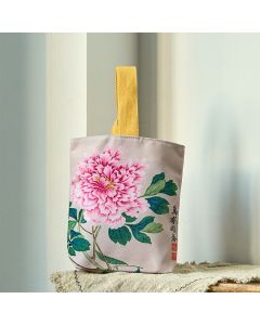 Buddha Stones Peony Canvas Handbag - Myriad Peony 15*8*22cm