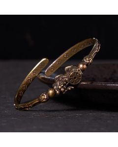 Buddha Stones Pi Xiu Carrying Coin Ingot Copper Brass Luck Wealth Bracelet Bangle - PiXiu Carrying Ingot (Wrist Circumference: 14-15cm)