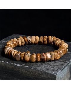 Buddha Stones Picture Jasper Irregular Blocks Balance Bracelet - 17-17.5cm