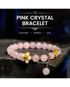 Buddha Stones Pink Crystal Citrine Flower Warmth Bracelet - Pink Crystal(Wrist Circumference: 14-16cm)