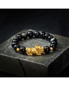 Buddha Stones PiXiu Brown Striped Agate Wealth Bracelet - Brown Striped Agate(Grounding ♥ Protection)