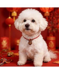 Buddha Stones Plaited Peach Pit Red String Strength Adjustable Cats Dogs Pet Collar - Dark Red / 50-65cm