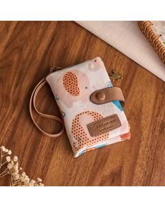 Buddha Stones PU Leather Elephant Trifold Compact Purse - Elephant Pattern (Approx. 13.5 cm × 3 cm × 9.5 cm）