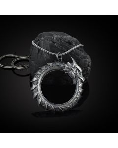 Buddha Stones Pure Tin Dragon Snake Protection Necklace Pendant - Dragon Pendant&Common Chain