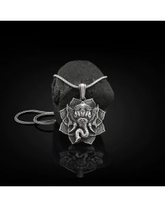 Buddha Stones Pure Tin Ganesh Ganpati Elephant Protection Amulet Necklace Pendant - Ganesh Pendant&Common Chain