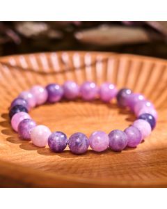 Buddha Stones Purple Mica Stone Positive Bracelet - Purple Mica Stone(Wrist Circumference: 14-16cm) / 10mm