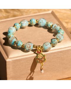 Buddha Stones Rabbit Liuli Glass Luck Bracelet - Liuli Glass(Wrist Circumference: 15-16cm)
