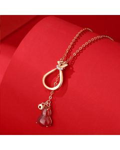 Buddha Stones Red Agate Chalcedony 925 Sterling Silver Gourd Lucky Bag Confidence Necklace Pendant - Chalcedony 925 Sterling Silver
