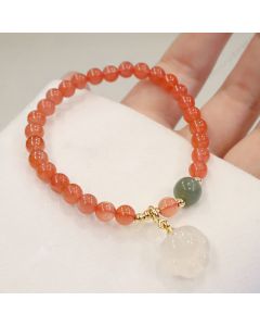 Buddha Stones Red Agate Chalcedony Cat Paw Jade Confidence Bracelet - Red Agate(Confidence♥Calm)