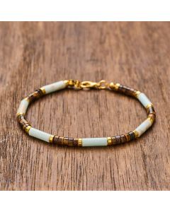 Buddha Stones Red Network Stone Tiger Eye Barrel Beads Confidence Bracelet - 7.9–8.2 in (20–21 cm)