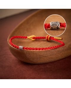 Buddha Stones Red String 925 Sterling Silver Koi Fish Protection Bracelet - Red String / 5.5–6.3 in (14–16 cm)