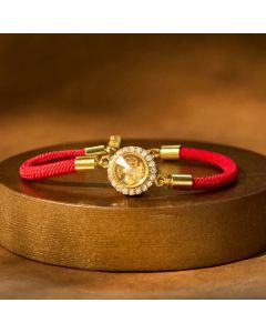 Buddha Stones Red String Copper Brass Rotatable Windmill Feng Sheng Shui Qi Protection Braided Bracelet - Red String Copper Brass Windmill