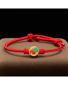 Buddha Stones Red String Double Koi Fish Auspicious Bracelet - Red / 5.9–6.7 in/15–17 cm